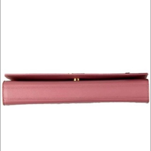 YSL Saint Laurent Pink Leather Clutch NEW - Picture 6 of 7